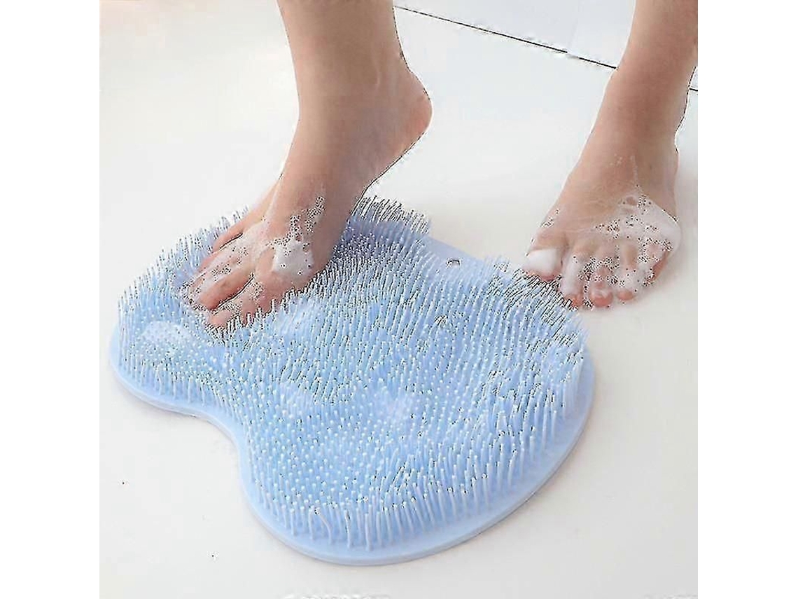 Tapete Massageador E Esfoliante Para Os Pés Uso No Chuveiro, Com Ventosas Antiderrapantes, Ideal Banho Du Cha (azul)