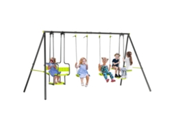 Swing 4 Pórtico de Aparelho com Swing Sun. 3,55l X 1,84l X 1,86h M Metal Epóxi Resistente À Corrosão Cinza