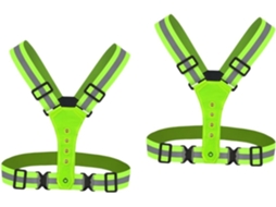 Conjunto De 2 Peças Colete Luminoso De Led Amarelo Para Corrida, Cinto Refletor Azul, Regata Com Cinto Refletor Ajustável Gokoco