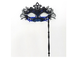 Máscara facial Fasst Phoenix Tail Half Face com cabo removível e glitter para festas à fantasia.