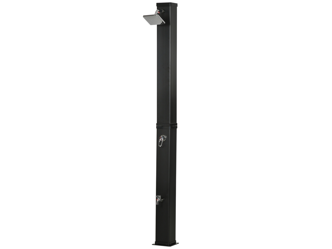 Chuveiro Solar 40l, Preto, com torneira, água quente até 60°C, 19x20x217 cm | S/MARCA