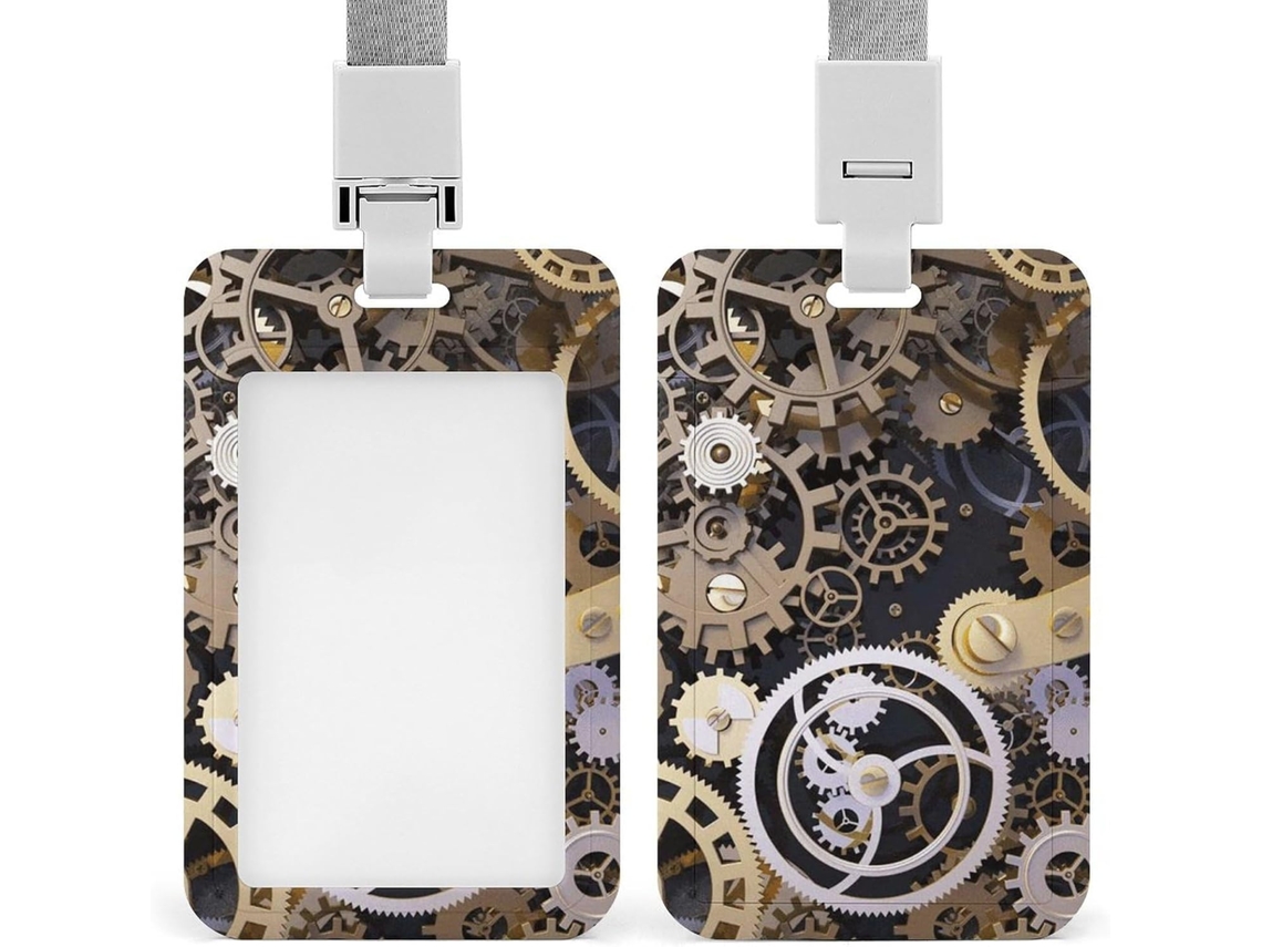 Clipe Crachá, Design Mecânico Steampunk Fofo Com Cordão, Porta Crachá Identificação, Ideal Escritórios