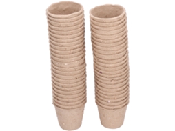 50 Vasos De Turfa Redondos Degradáveis 6cm Para Mudas