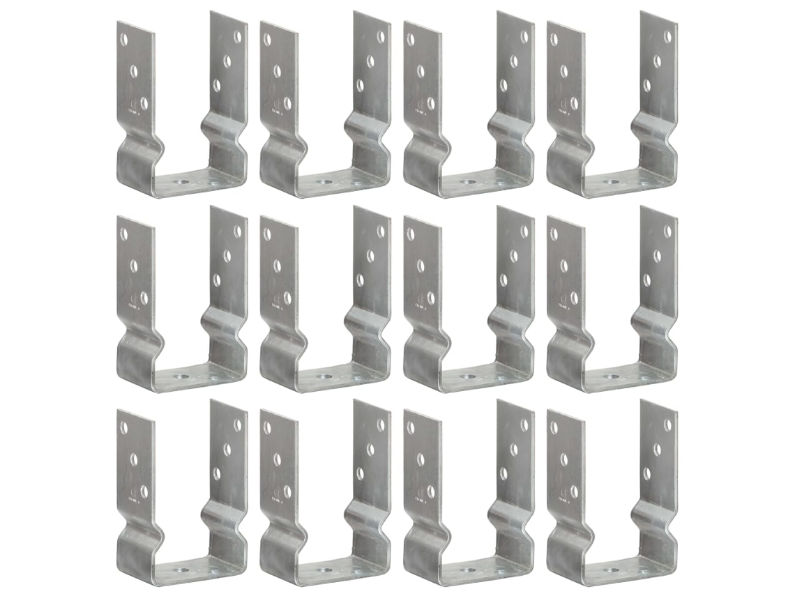 Vidaxl Âncoras De Vedação 12 Pcs 9x6x15 Cm Aço Galvanizado Prateado