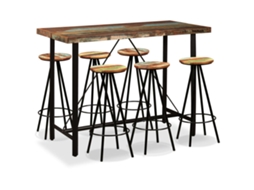 Vidaxl Conjunto De Bar 7 Pcs Madeira Recuperada Maciça