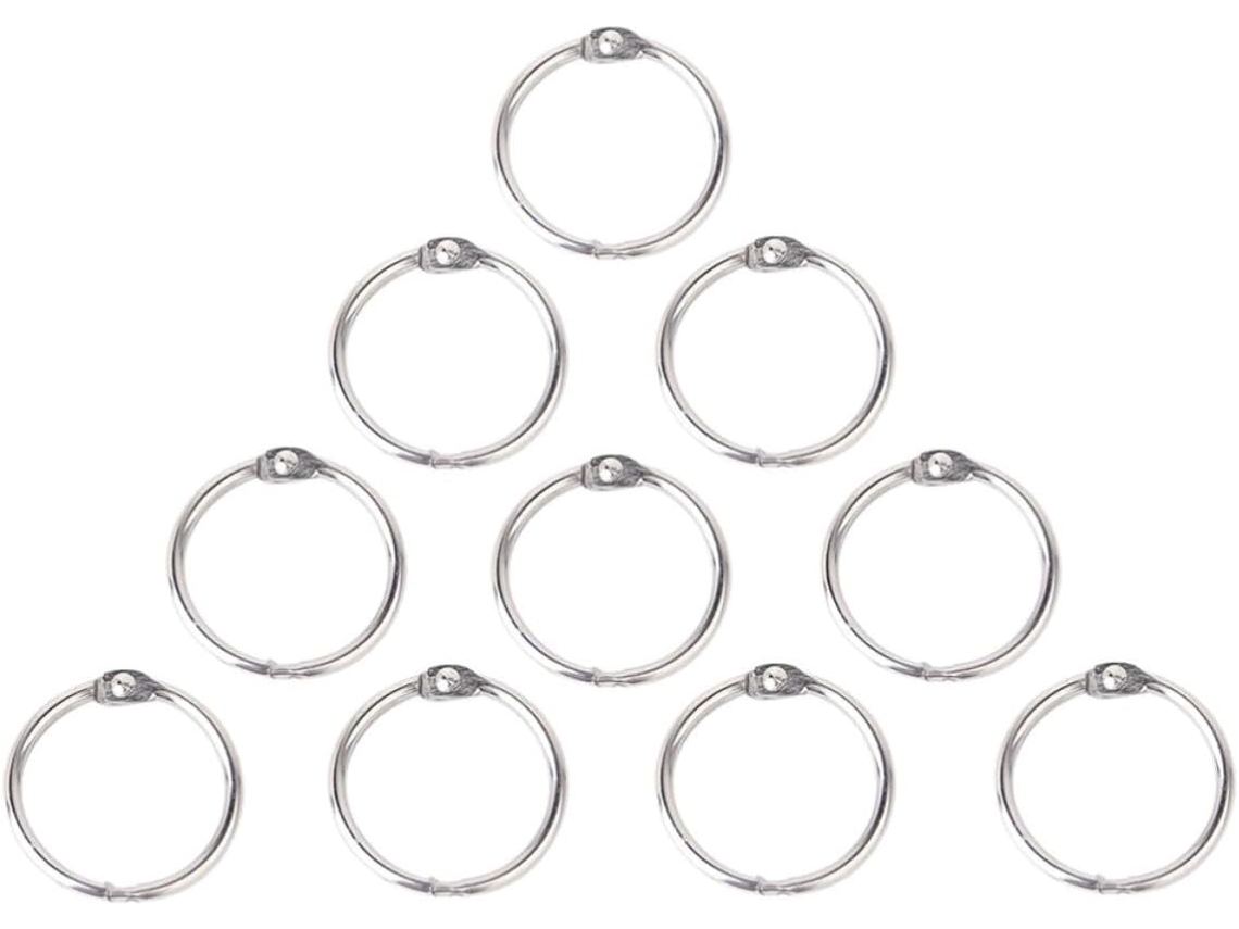 Valiclud 10 Peças Anneaux Articulés Argentés 65mm Para Álbuns E Scrapbooking Em Metal Nickel Para Reliure E