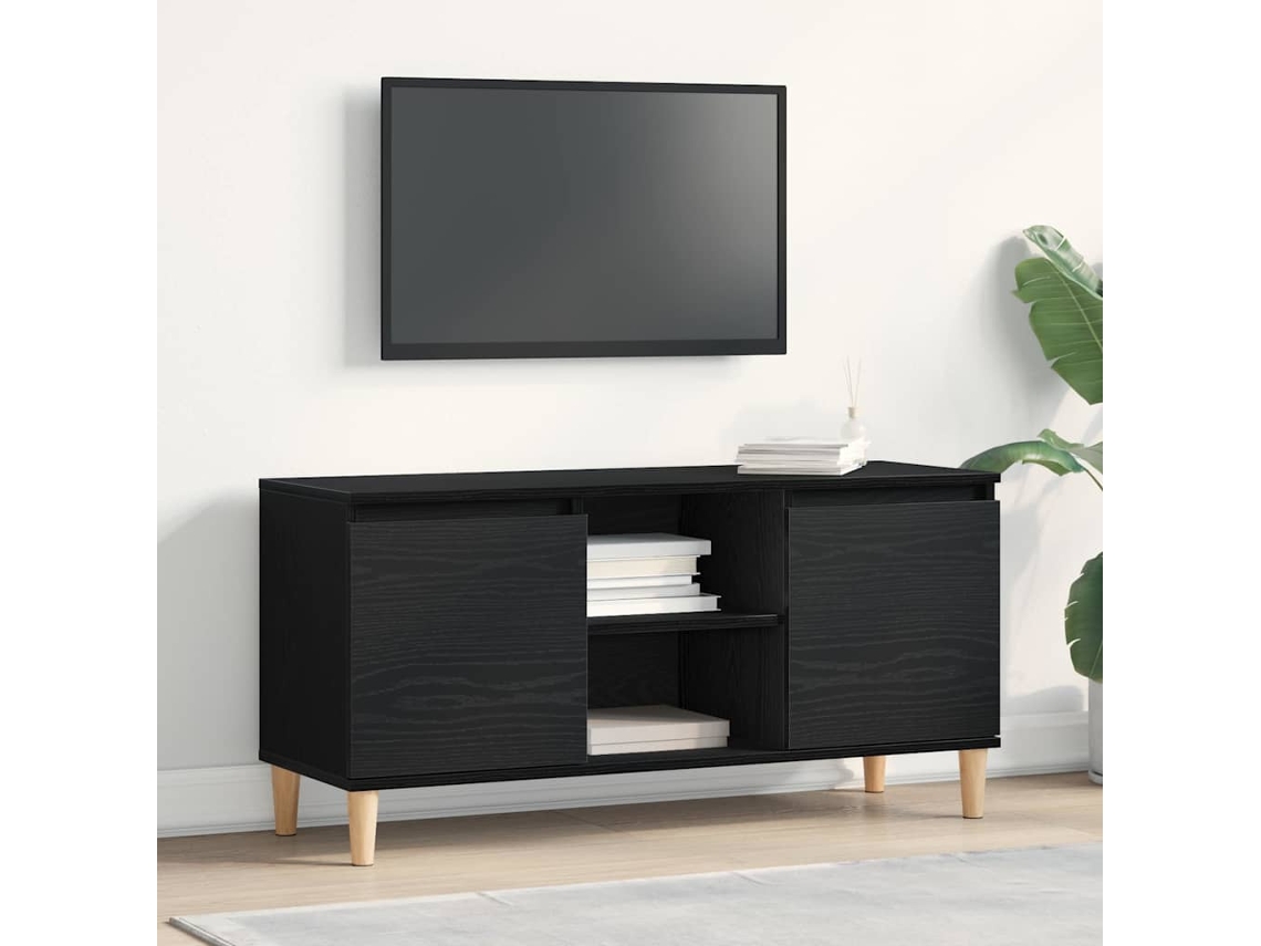 Vidaxl Gabinete para Tv Carvalho Preto 102 X 35 X 50 Cm