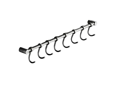 Gancho Para Utensílios De Cozinha Com 8 Suportes, Em Aço Inox, 48 Cm, Cor Prata. Qjh
