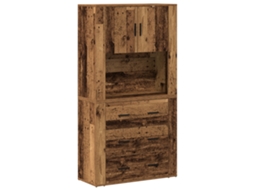 Conjunto 1 Armazenamento Da Estante Vidaxl Castanho Derivados De Madeira (80 X 33 X 150 Cm)