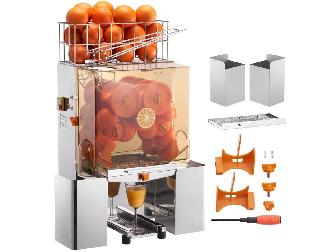 Extrator Comercial De Sumo De Laranja 120w Em Inox, Capacidade 20 Laranjas/min Tekmaquinas