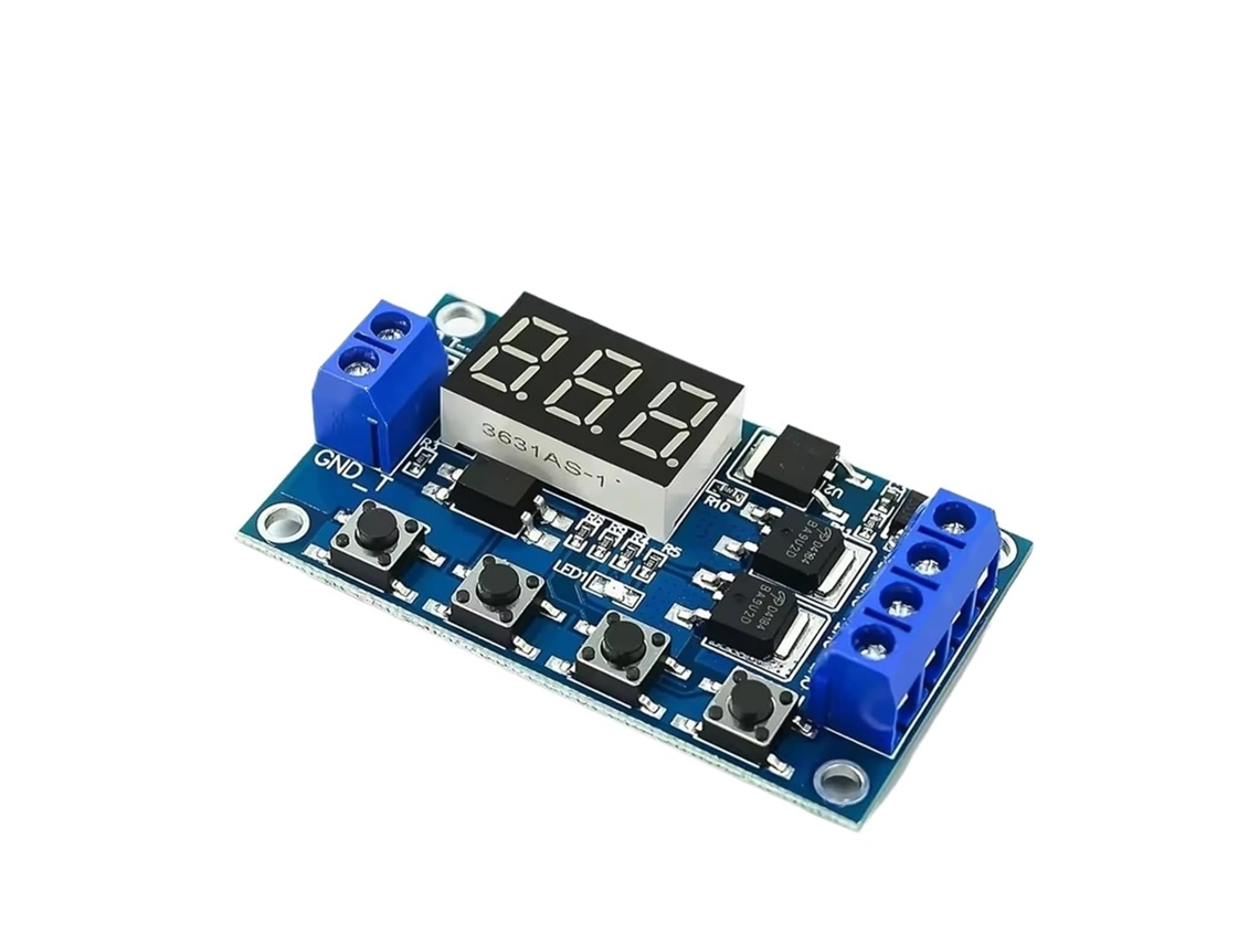 1-10 Peças 24v Dc 12v Mos Duplo Led Relé De Temporizador Digital