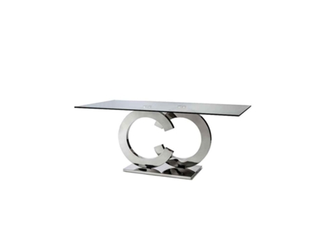 Mesa de jantar Casandra 160 com acabamento cromado SCHULLER