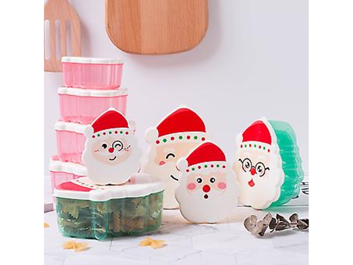 Pacote Com 4 Lancheiras De Micro Ondas Com Desenho De Papai Noel E Caixa Bento Aquaforge