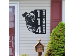 Placa De Boas Vindas Personalizada Com Número Da Casa Em Formato Bulldog Inglês, Porta Da Frente, Com Endereço, Em