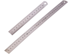 Conjunto De 2 Réguas Aço Inoxidável, 15 Cm E 30 Com Escala Dupla, Sem
