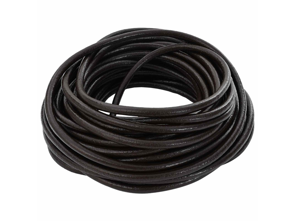 Vidaxl Corda De Couro 1 Marrom Escuro Ø4 Mm X 5 M Couro