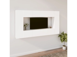 Vidaxl Conjunto Móveis De Tv 8 Pcs Madeira Processada Branco