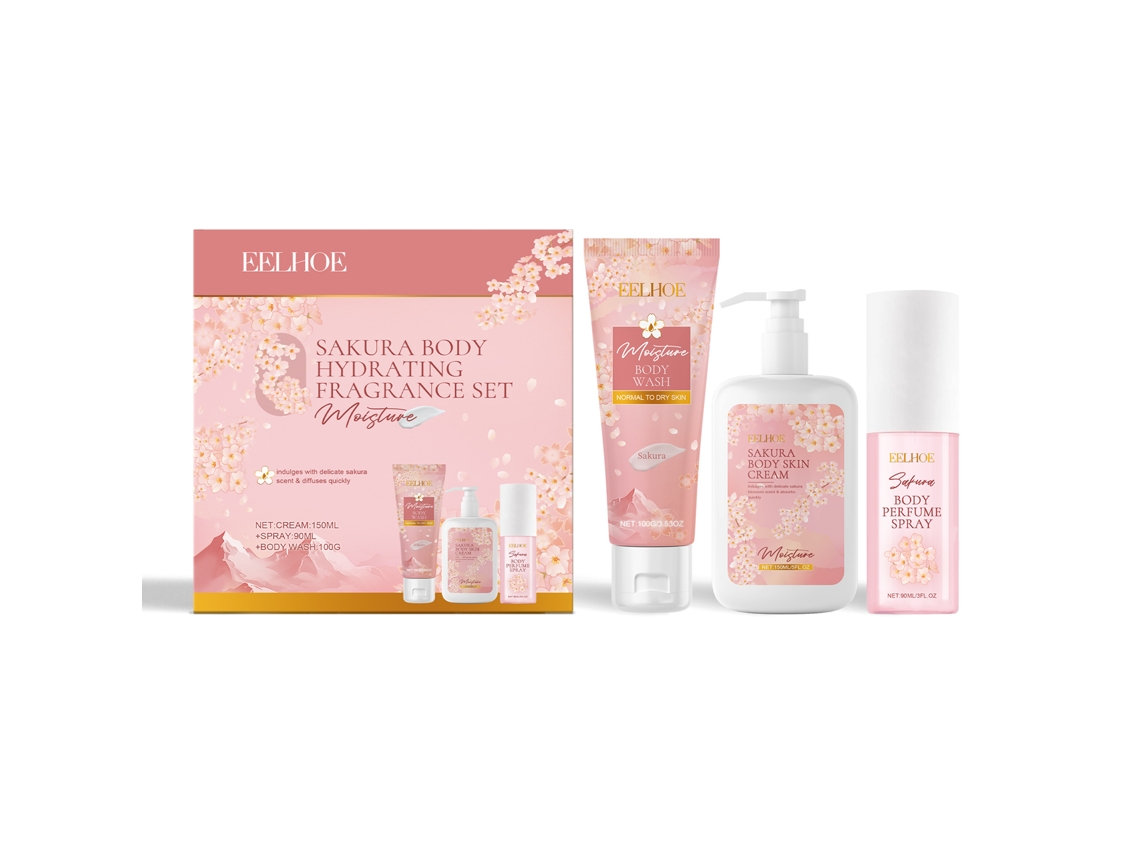 Caixa Presente com Hidratante Corporal Sakura para Pele Hidratada e Natural LAXISCREED