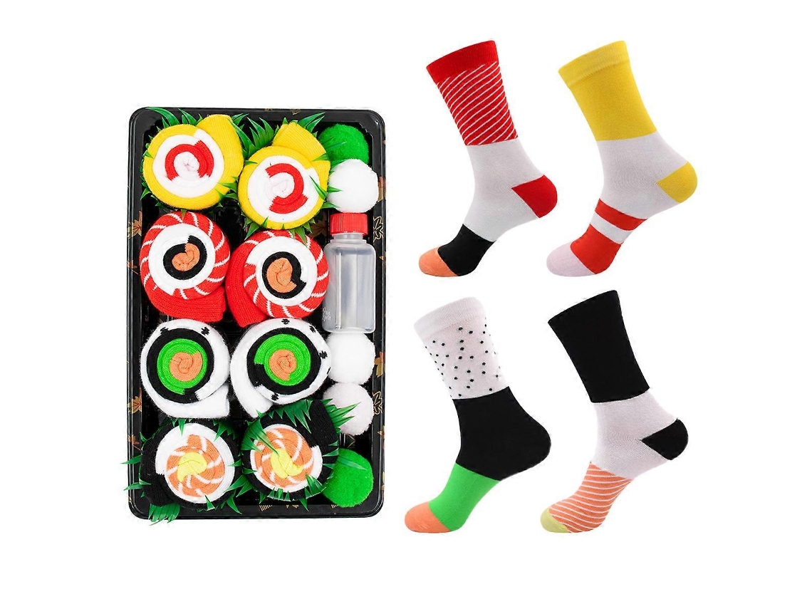 Pares De Meias De Algodão Estilo Sushi Até A Panturrilha Para O Natal. Caixa De Presente De Natal Para Casais. Loja Olysi