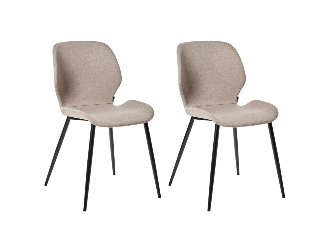 Conjunto de Cadeiras de Conferência Modernas Beliani Holland em Poliéster Bege 48x55x84