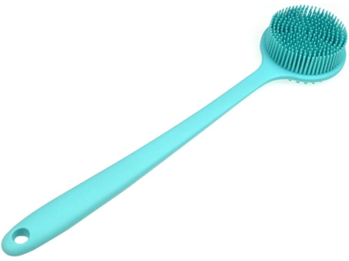 Escova De Banho Para As Costas Com Cabo Longo, Escova De Silicone Para Limpeza E Esfoliação Corporal
