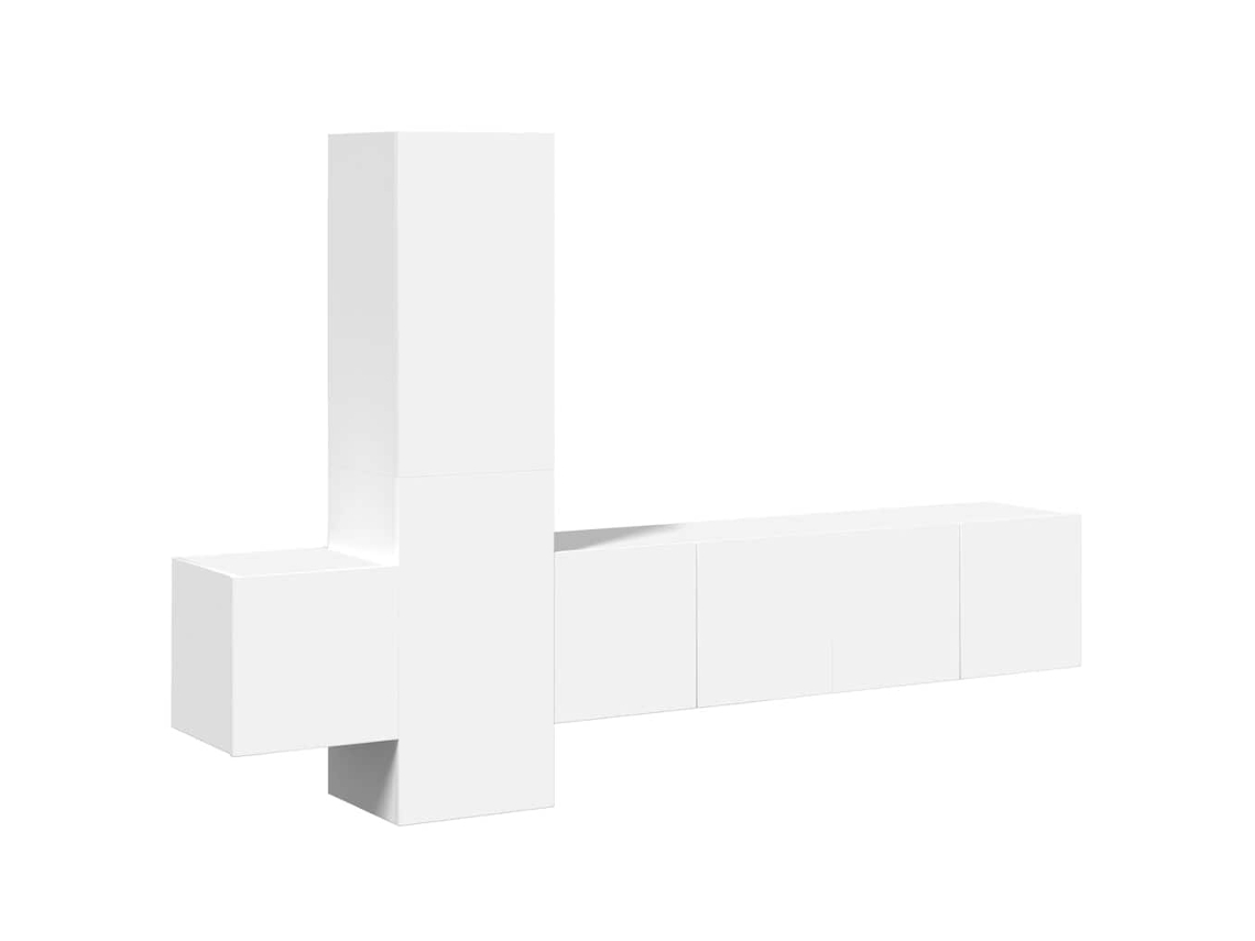 Conjunto de 5 móbiles de TV inspirados na Madeira Branco MAISON EXCLUSIVE