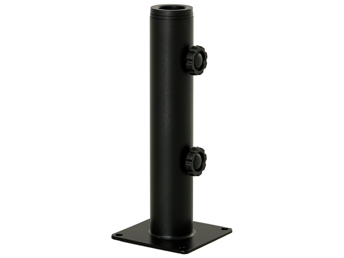 Cement Floor Holder, 2 Lock Buttons, 12x12x30cm, Preto, para Ø34/38/48mm