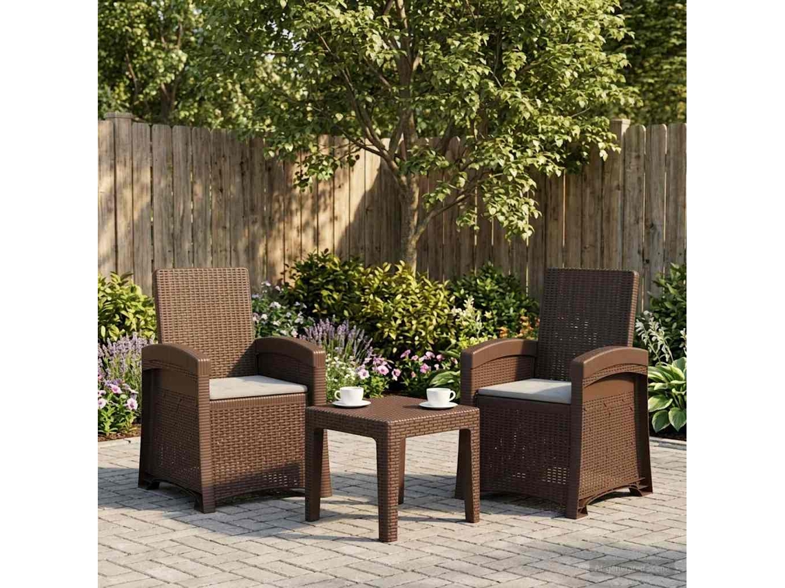 Vidaxl Cadeira De Jardim Reclinável Com Aparência De Rattan 2 Unid. Pp