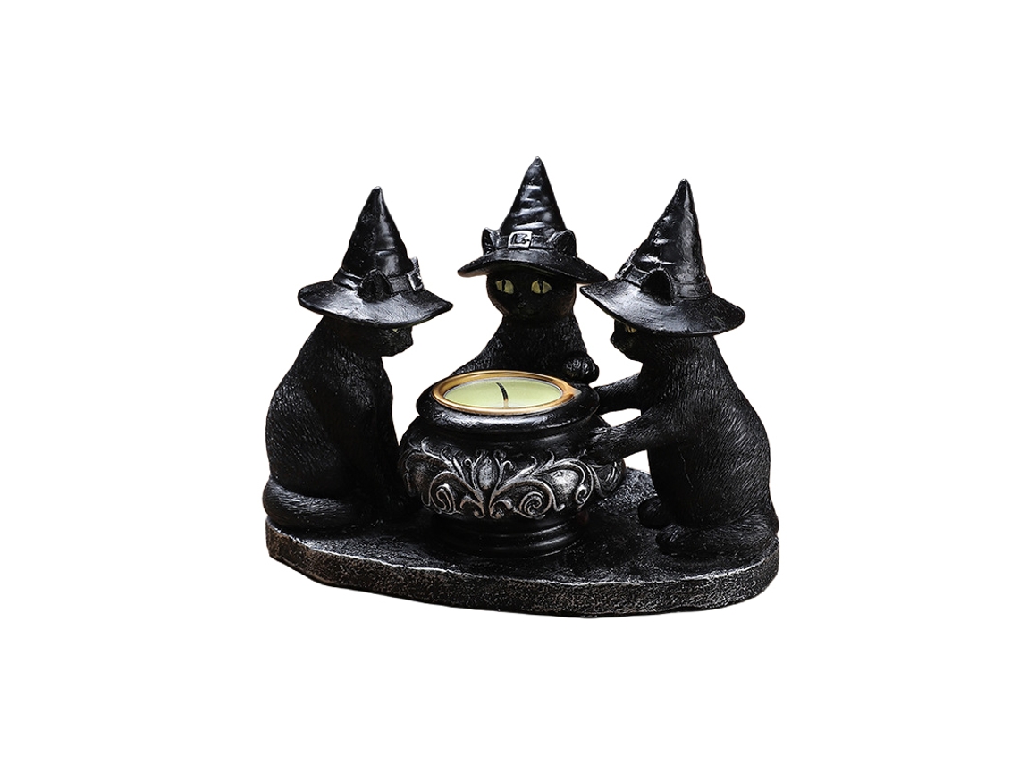 Laxiscreed | Casti De Halloween Com Figura De Fantasma, Feiticeiro, Gato Mágico E Caveira, Decoração Temática Assombrada