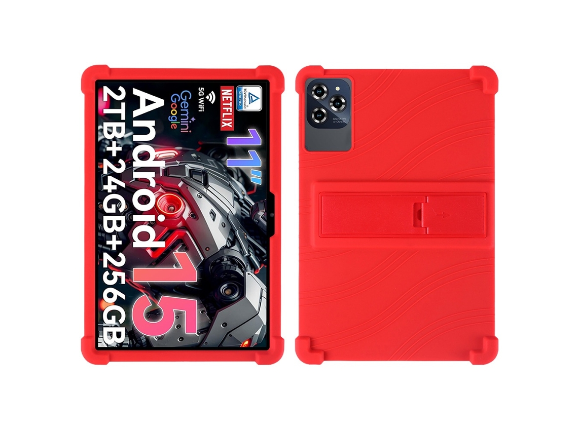 Capa Tressino Para Tabwee W90/t90 11 Polegadas Com Suporte Resistente A Impactos Vermelho