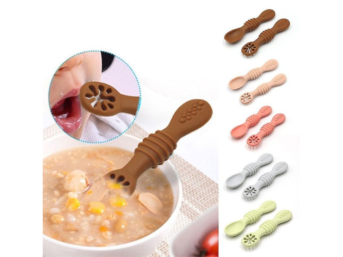 Colher de Silicone Nova Line para bebê, estágio 1, com grip seguro