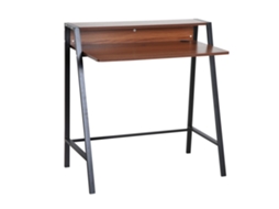 Escrivaninha Estilo Neo‑retrô 84×45×85 cm Com Estante, Acabamento Nogueira Preta, Mesa Para Computador