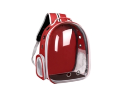 Transportadora Para Gato, Gaiola Para Cães Totalmente Transparente, Mochila Para Animais De Estimação De Grande Capacidade (vermelha) Cuich