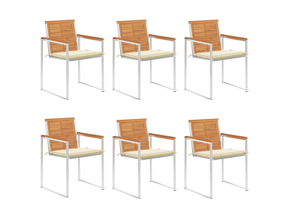 Garden Chair, Garden Chairs Vidaxl Creme Madeira De Acácia (n/a)