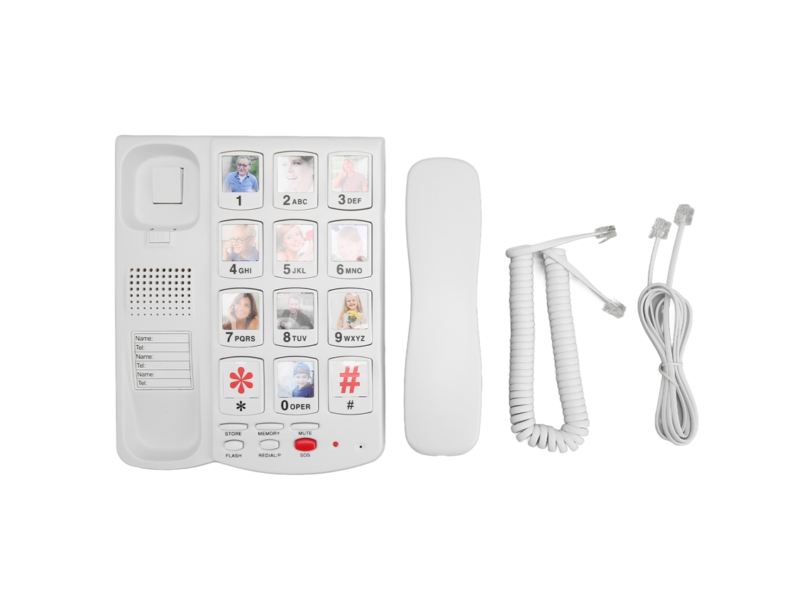 Telefone Fixo LAXISCREED com Botões Grandes e Volume Ajustável