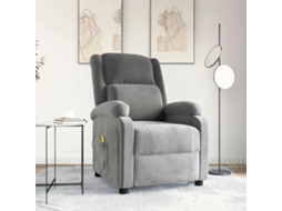 Vidaxl Poltrona De Massagens Veludo Cinzento-claro