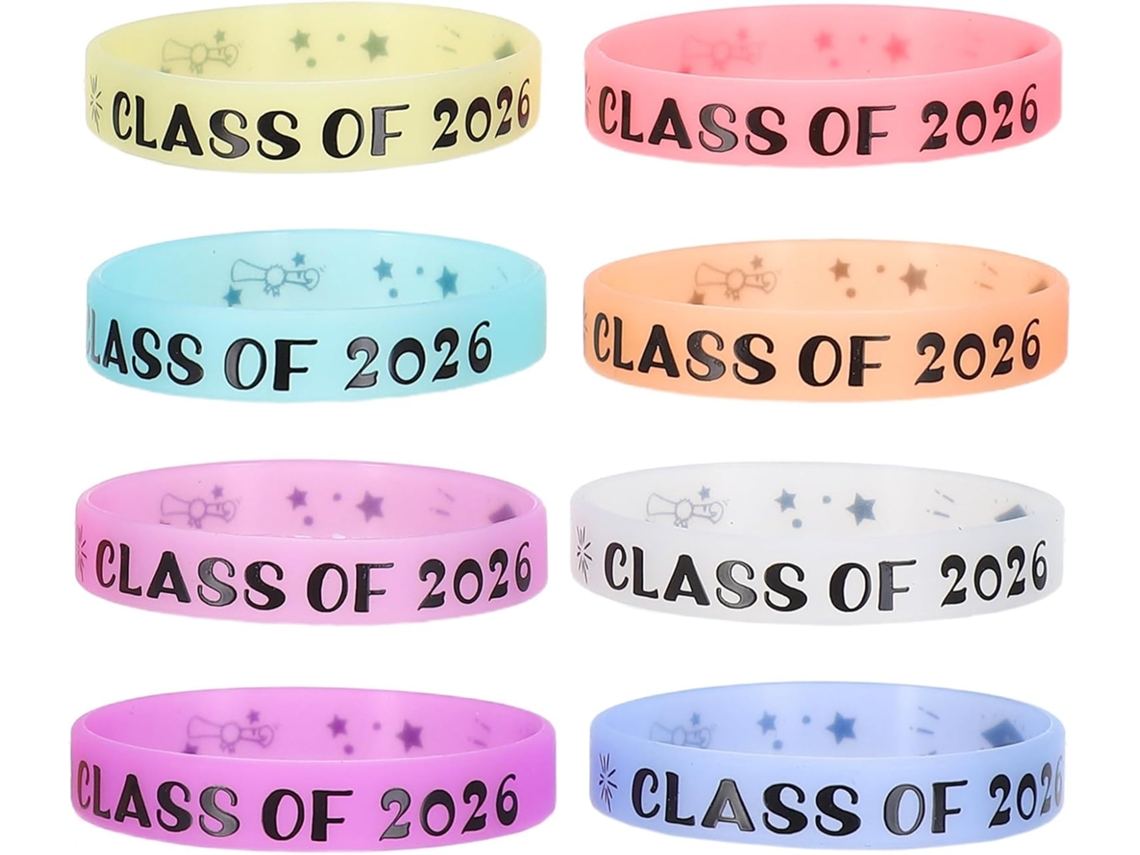 Tofficu 8-Turma 2026 Pulseiras de Silicone, Pulseiras Sortidas de Lembrança Formatura, Pulseiras de Silicone para A
