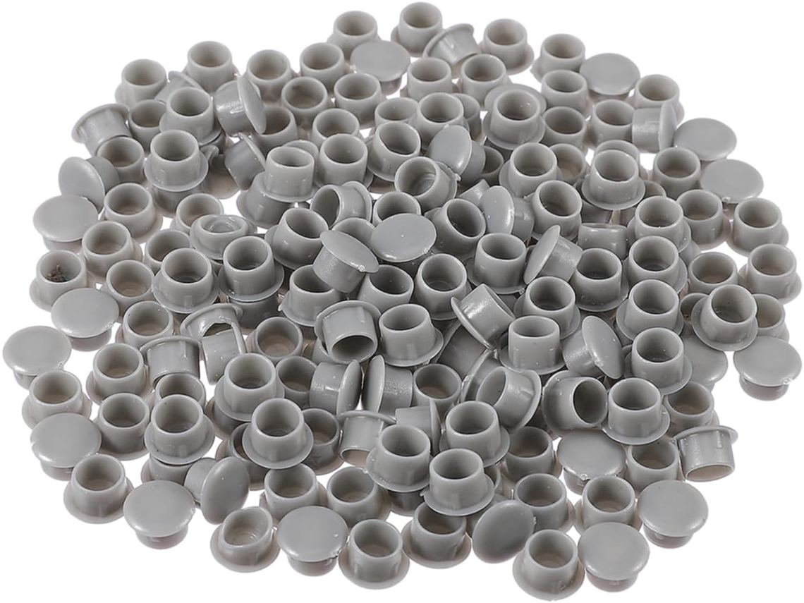 Conjunto De 300 Tampões Para Furos Em Móveis, Tampas Redondas De Plástico Cinza 10mm Para Cobrir Parafusos Em Armários E