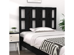Vidaxl Cabeceira De Cama 105,5x4x100 Cm Pinho Maciço Preto