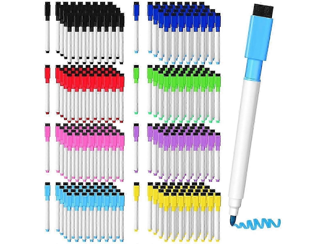200 Marcadores Magnéticos De Quadro Branco, Ponta Fina, Com Tampa De Borracha, Para Escola Olysi Shop