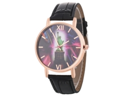 Reloj De Cuarzo Simple De Moda Para Hombres Y Mujeres Con Correa De Cuero