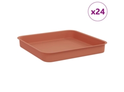 Conjunto 24 Vaso Quadrado Vidaxl Vermelho Plástico (15 X 15 X 2 Cm)