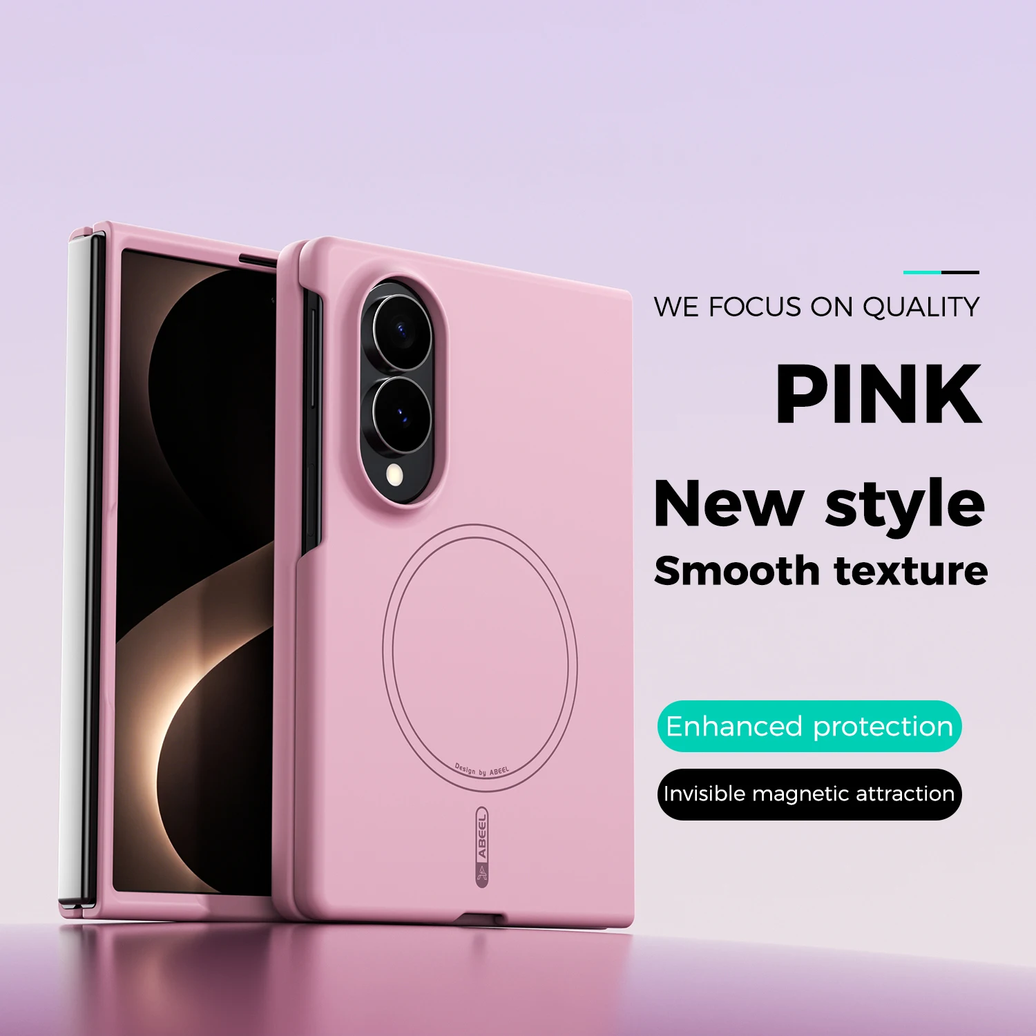 (rosa Fold8 Ultra) Capa Protetora Magnética Líquida, Feita De Silicone, Resistente A Impactos.
