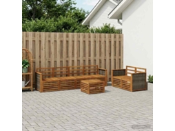 Vidaxl Conjunto De Sofás Para Exterior 7 Pcs Natural
