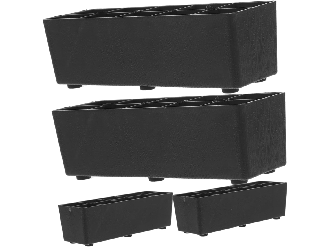 Mikikit Conjunto De 4 Protetores Plástico Preto Para Pés Móveis, Ideais Para Camas E Sofás, Previnem Danos Ao Piso E