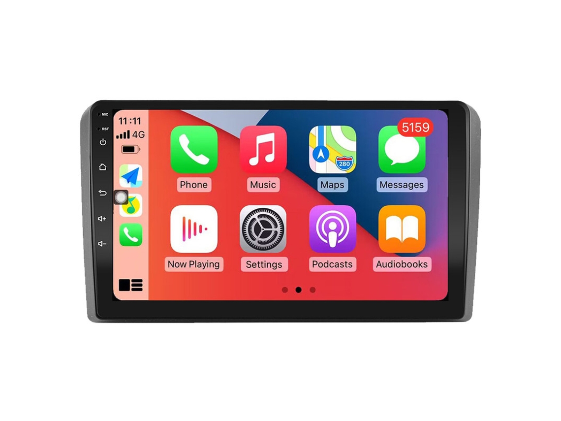 Auto Rádio Carro Bluetooth Autoradio 8GB RAM 128G ROM CarPlay Navegação GPS Ecrã Táctil RoverOne para Audi A3 2 8P 2003-2013 S3 2 2006-2012 RS3 1 2011 2012 