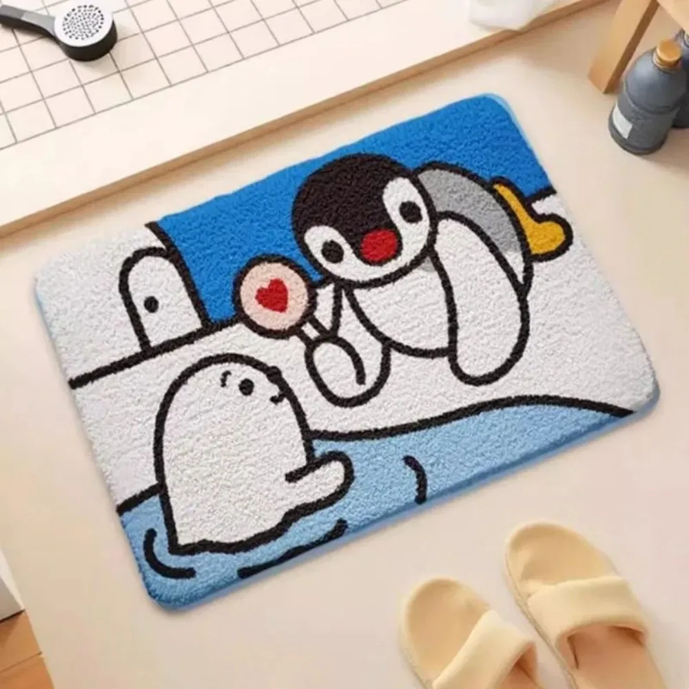 Tapete De Imitação De Cashmere Com Estampa De Pinguim (estilo 1, 60x90cm), Antiderrapante E Absorvente.