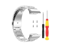 Pulseira Universal De Aço Inoxidável Com Três Esferas, Compatível Garmin Forerunner 35/ 30, Prata.