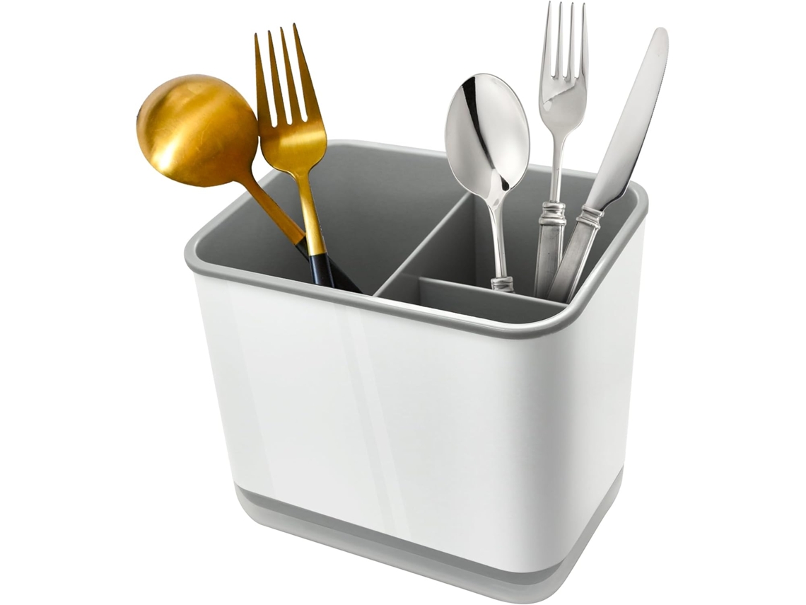 Suporte De Mesa Para Utensílios De Cozinha, Com Espaço Pauzinhos, Colher, Garfo, Escorredor Pratos, Cesto E Caixa Organizadora (cinz -aquaforge