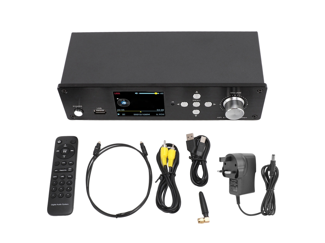Decodificador De Som Surround 5.1 Com Suporte A 4k E Bt 5.0